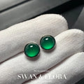Natural Green Chalcedony Stud Earrings – 925 Sterling Silver Fine Jewelry for Women
