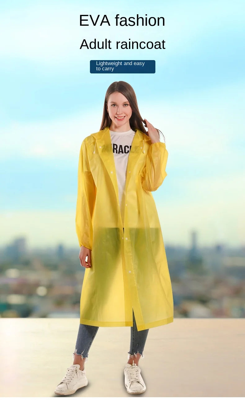 Packable Button-Front EVA Raincoat