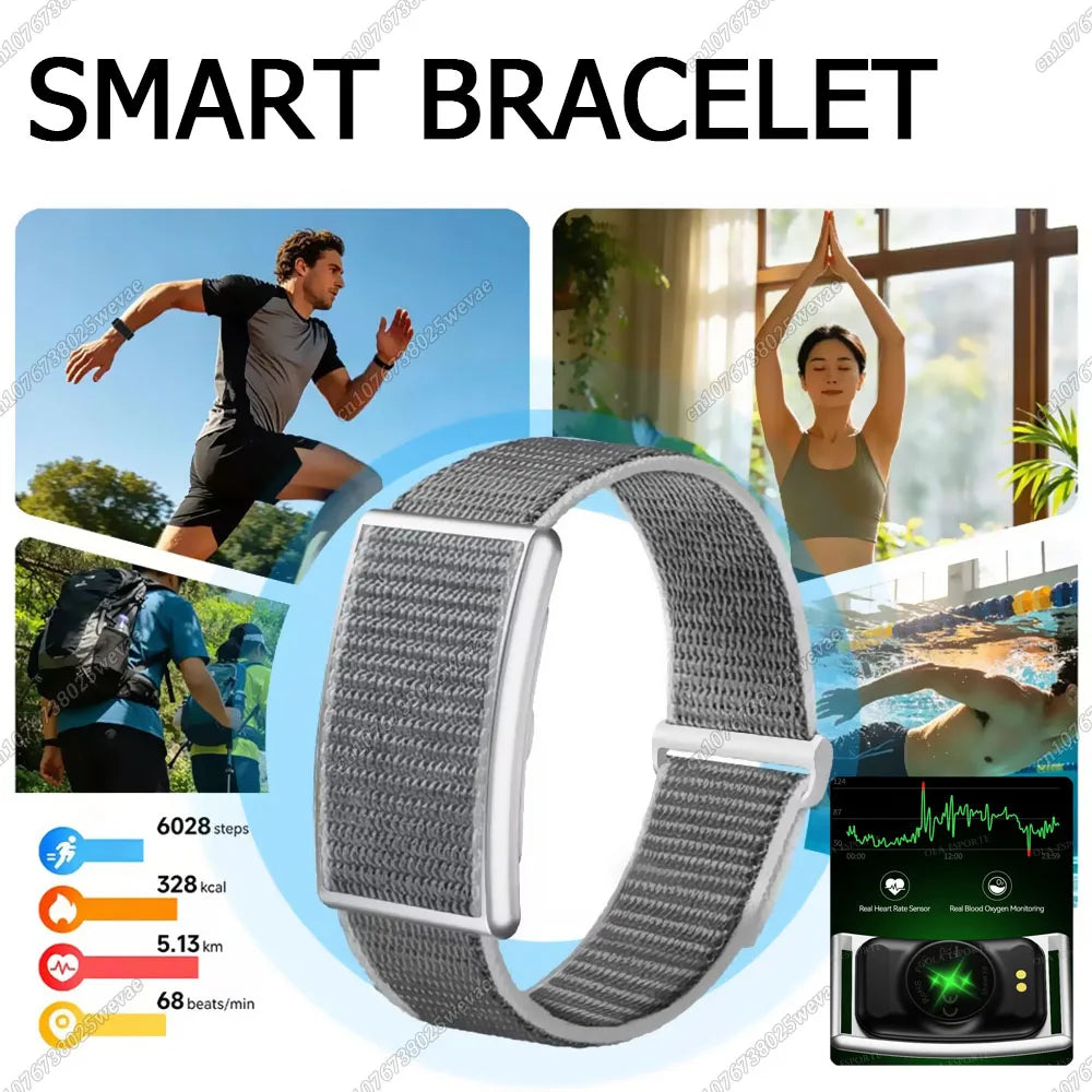 Smart Fitness Bracelet – No Screen | IP68 Waterproof | Heart Rate & Health Monitor