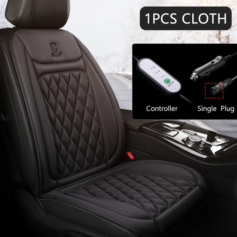 12V Heated Car Seat Cushion | Winter Warmer Seat Cover with 3 Heat Modes