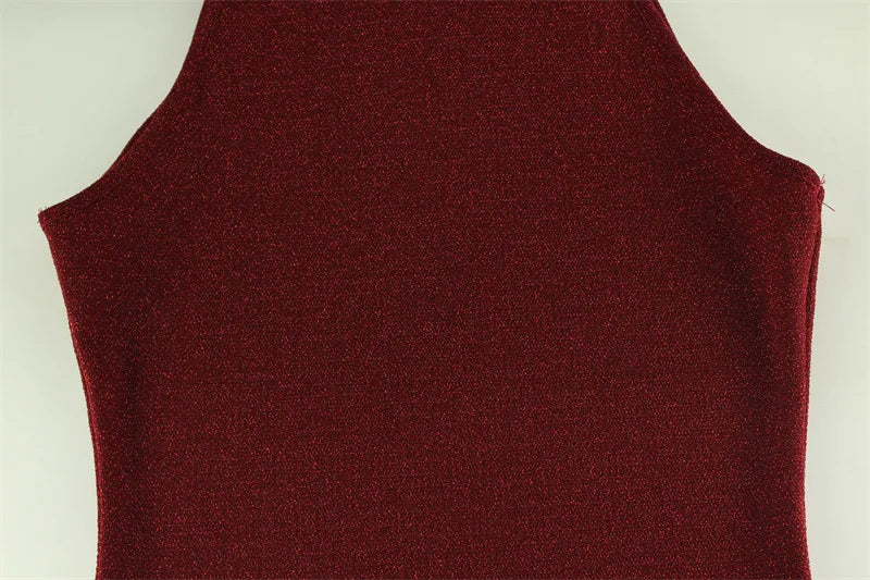 Red Sequin Sleeveless Bodycon Maxi Gown