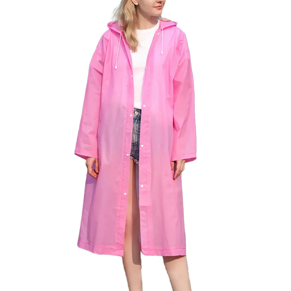 Packable Button-Front EVA Raincoat