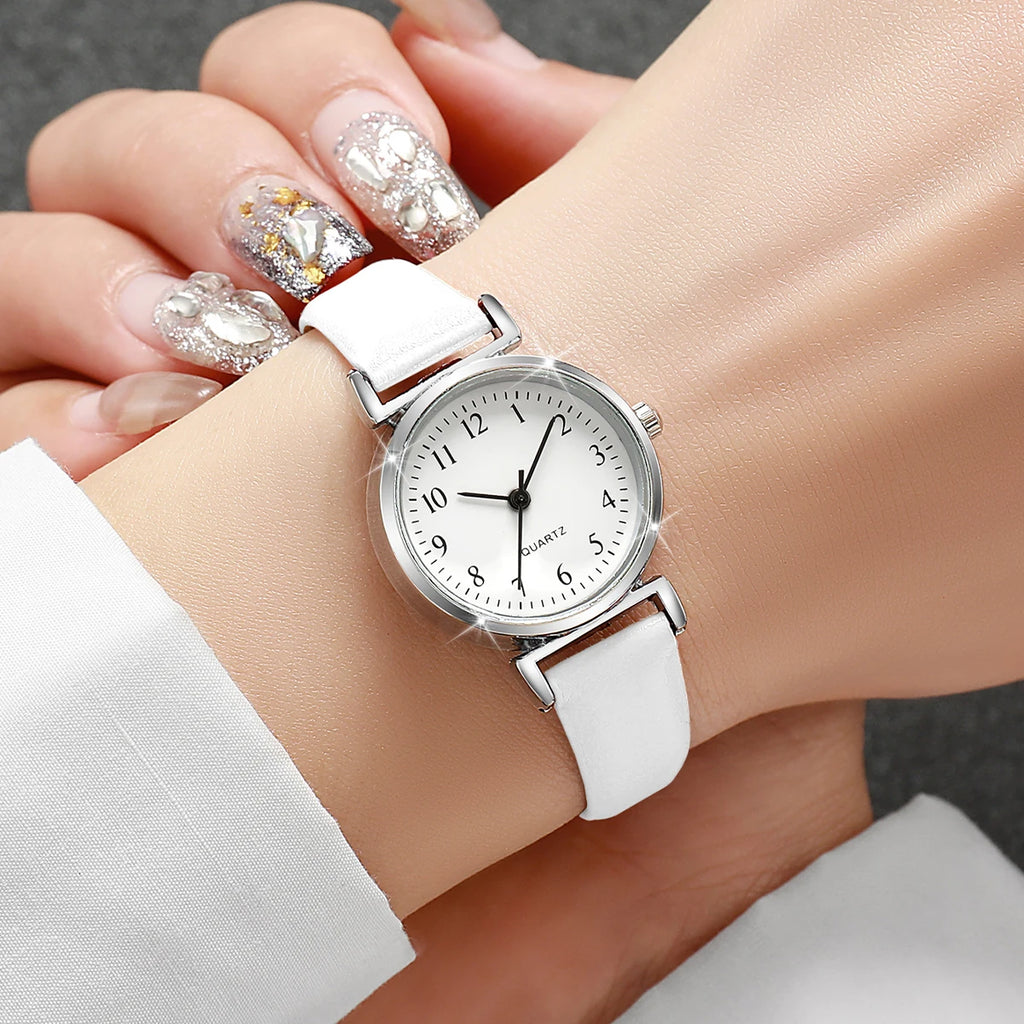Fashion Small Dial Women's Quartz Watch – Leather Band Analog Wristwatch