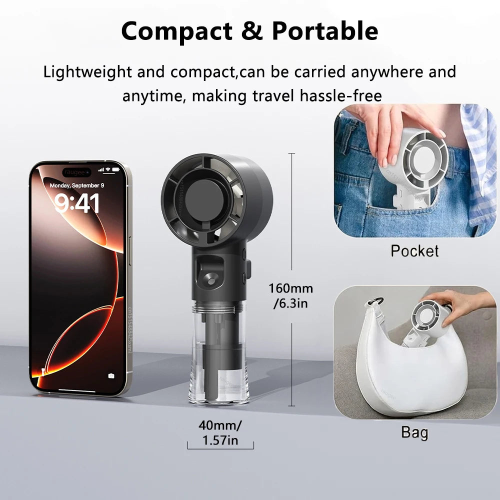 Portable Misting Fan – 4-Speed Personal Cooling Device with USB-C