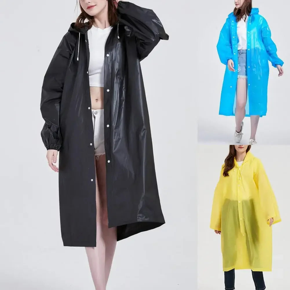 Packable Button-Front EVA Raincoat