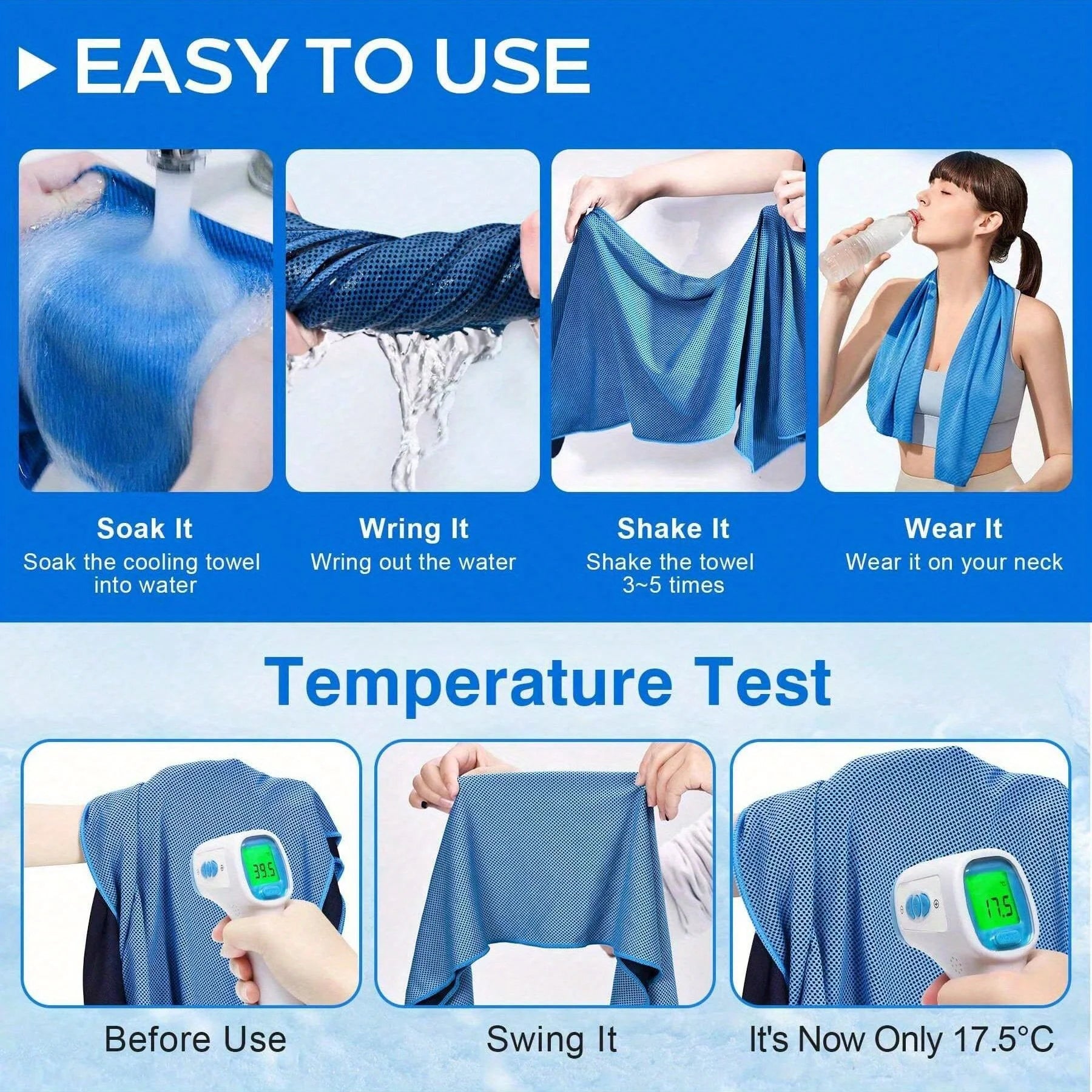 Sports Cooling Towels 4-Pack – Instant Cooling for Gym, Yoga & Outdoor