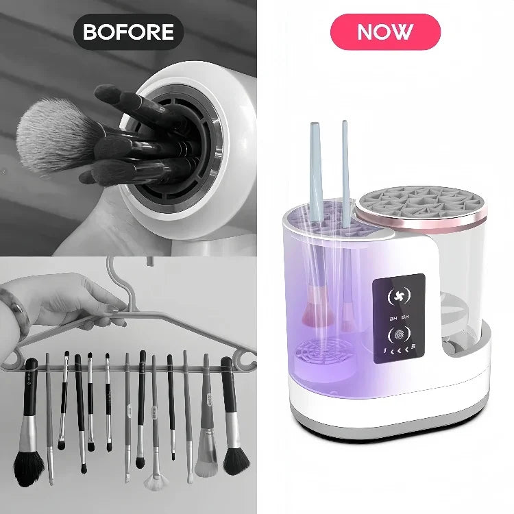 3-in-1 Electric Makeup Brush Cleaner & Dryer – Fast Spin Cleaning Machine
