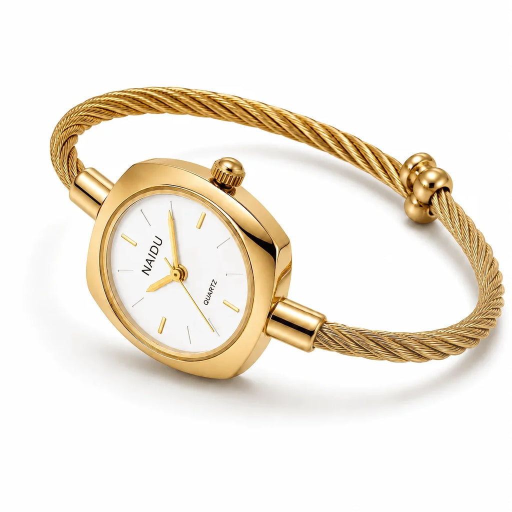 Women's Gold Bangle Watch – Luxury Stainless Steel Quartz