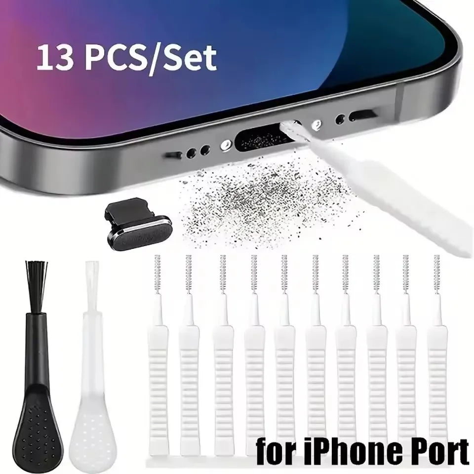 Phone Cleaning Kit | Speaker & Charging Port Brush for iPhone, Samsung & Type-C