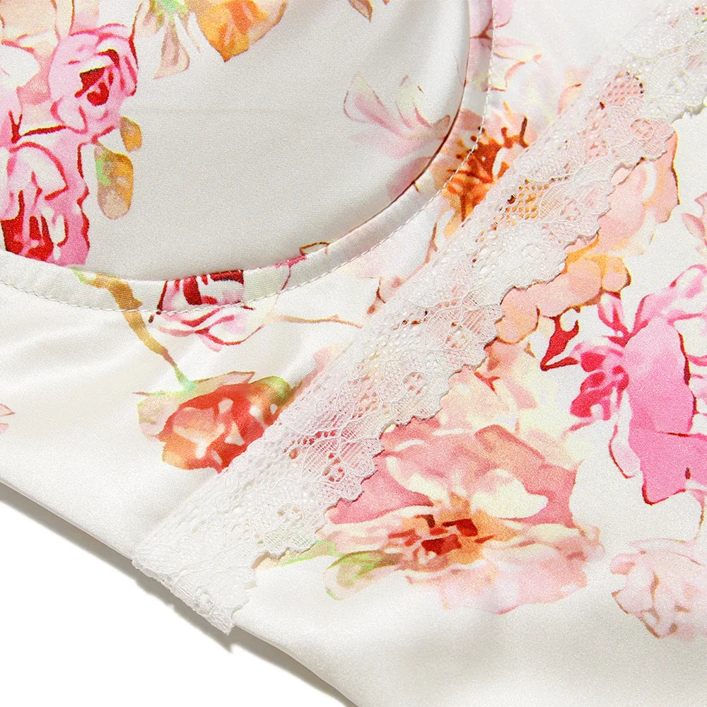 Women's Spaghetti Strap Floral Print Maxi Dress - Boat Neck Elegant Style