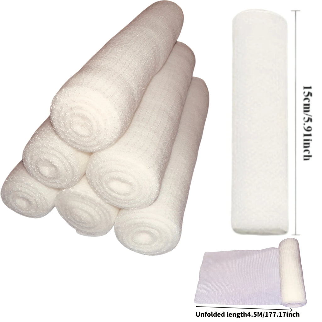 Elastic Gauze Bandages 6-Pack – Breathable Sports & First Aid Wrap