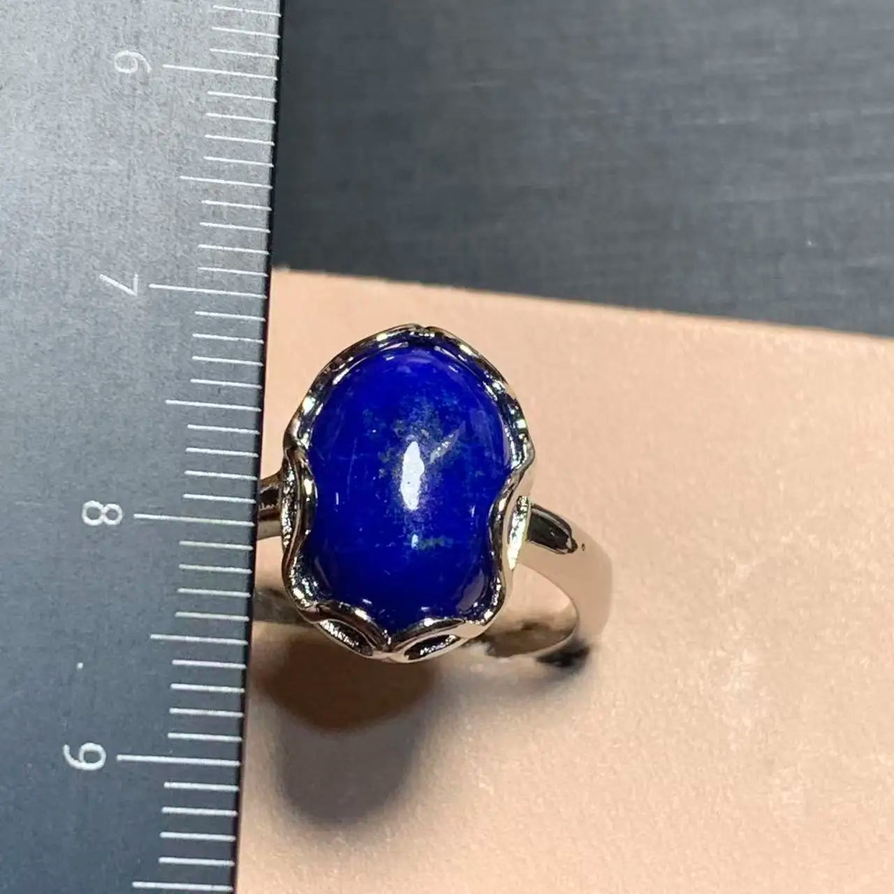Natural Lapis Ring – Adjustable Vintage Gemstone Ring for Women