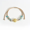 Handmade Ceramic Sea Turtle Bracelet – Adjustable Wax Cord Ocean Beach Jewelry for Women & Girls