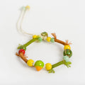 Handmade Ceramic Vegetable Bracelet – Corn & Carrot Braided Wax Cord Boho Jewelry for Women