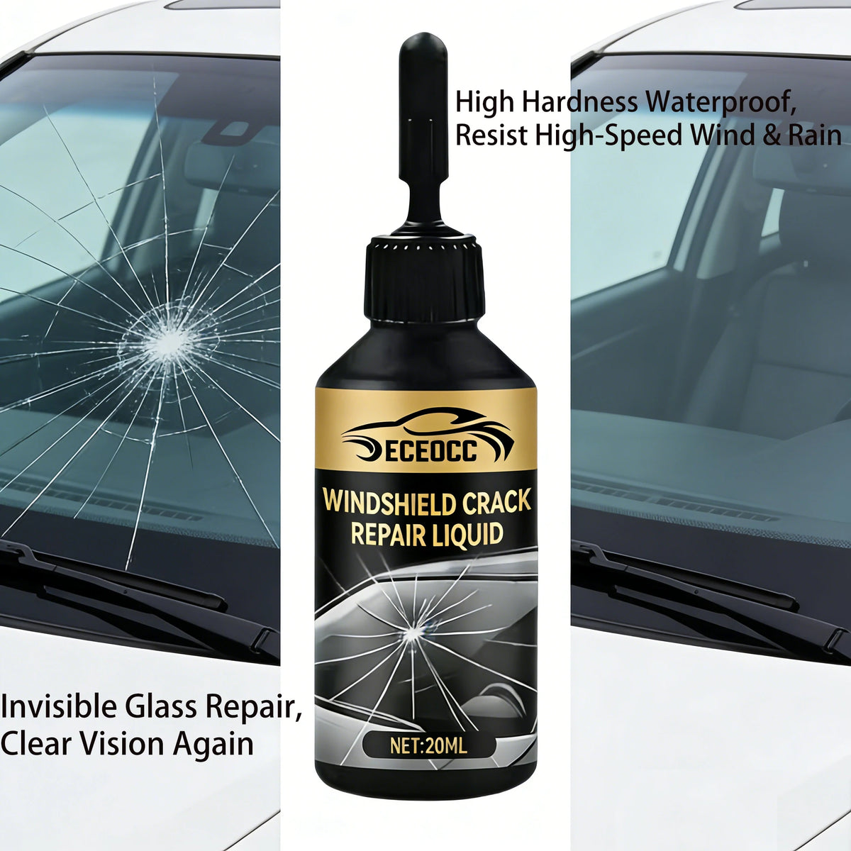 Auto Glass Repair Kit | Windshield Crack & Chip Repair Liquid