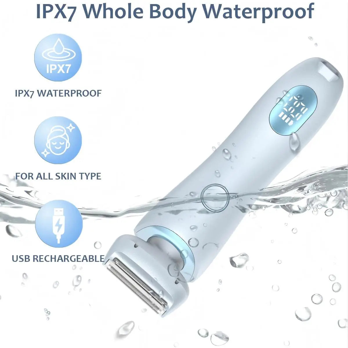 Women’s 2-in-1 Electric Shaver – Wet & Dry Painless Hair Removal