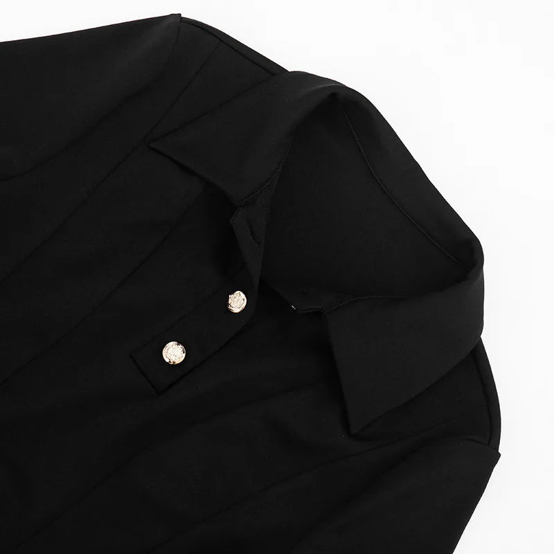 Sexy Lapel Half Sleeve Ruched Mini Dress