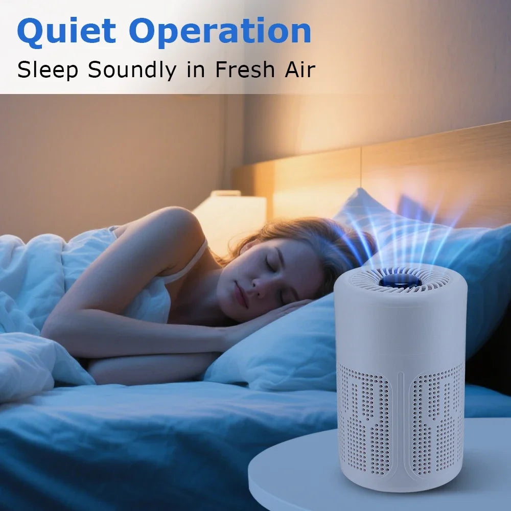 USB Portable Air Purifier – HEPA Filter Negative Ion Generator for Home & Office