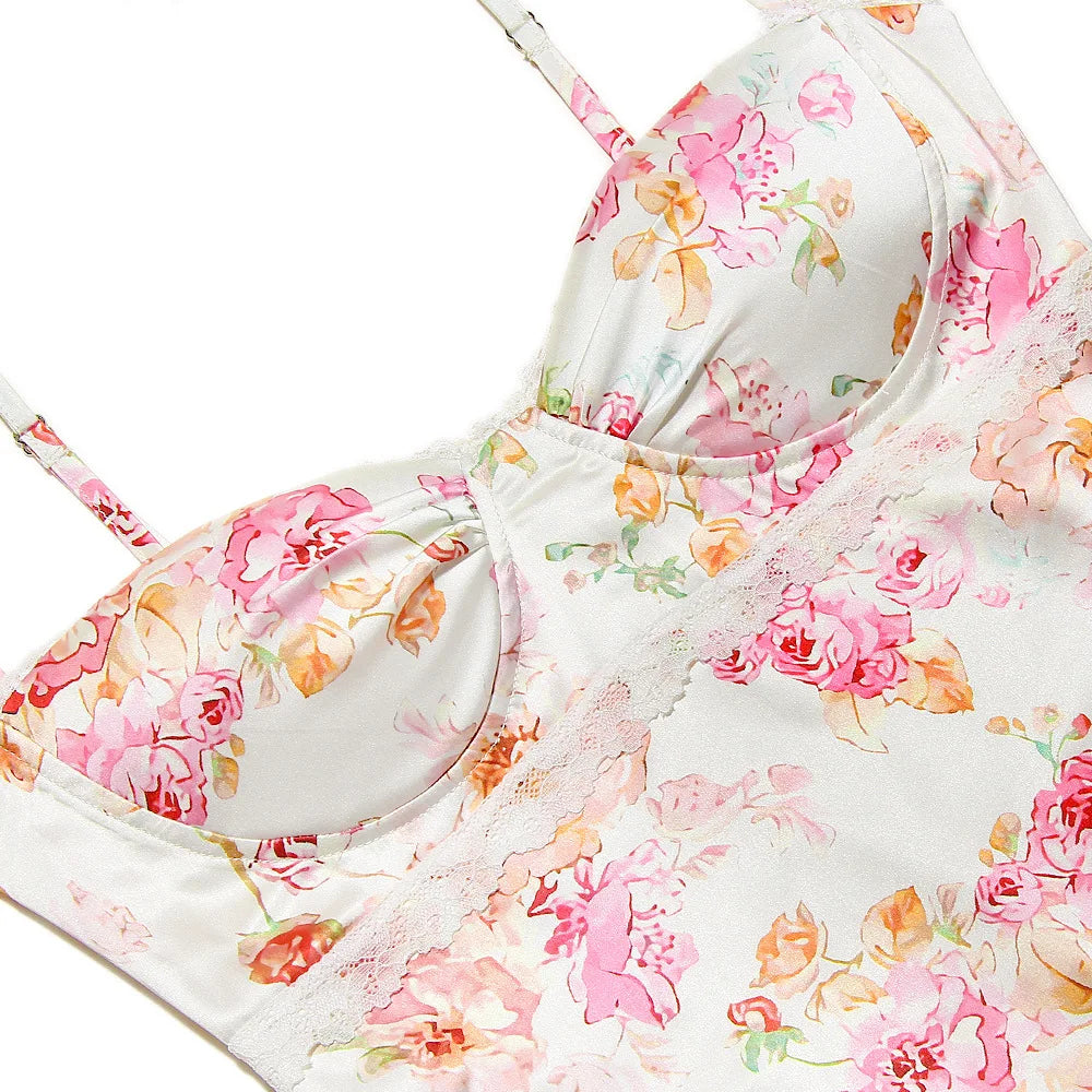 Women's Spaghetti Strap Floral Print Maxi Dress - Boat Neck Elegant Style