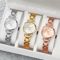 Fashion Women's Stainless Steel Quartz Watch – Analog Wristwatch Set 1/3PCS