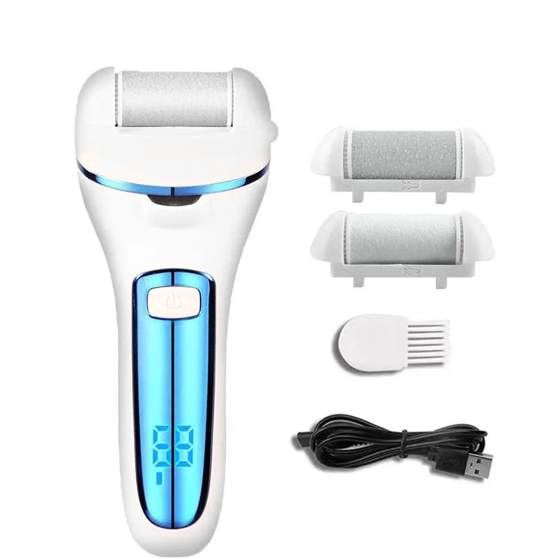 Electric Foot Callus Remover | 18-in-1 Pedicure Kit with 3 Roller Heads