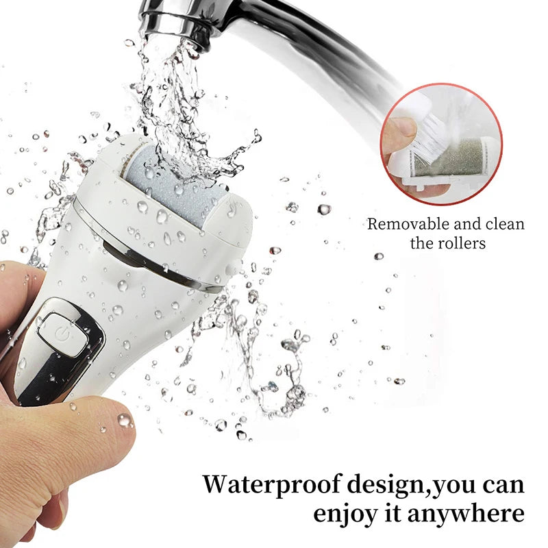 Electric Foot Callus Remover | 18-in-1 Pedicure Kit with 3 Roller Heads