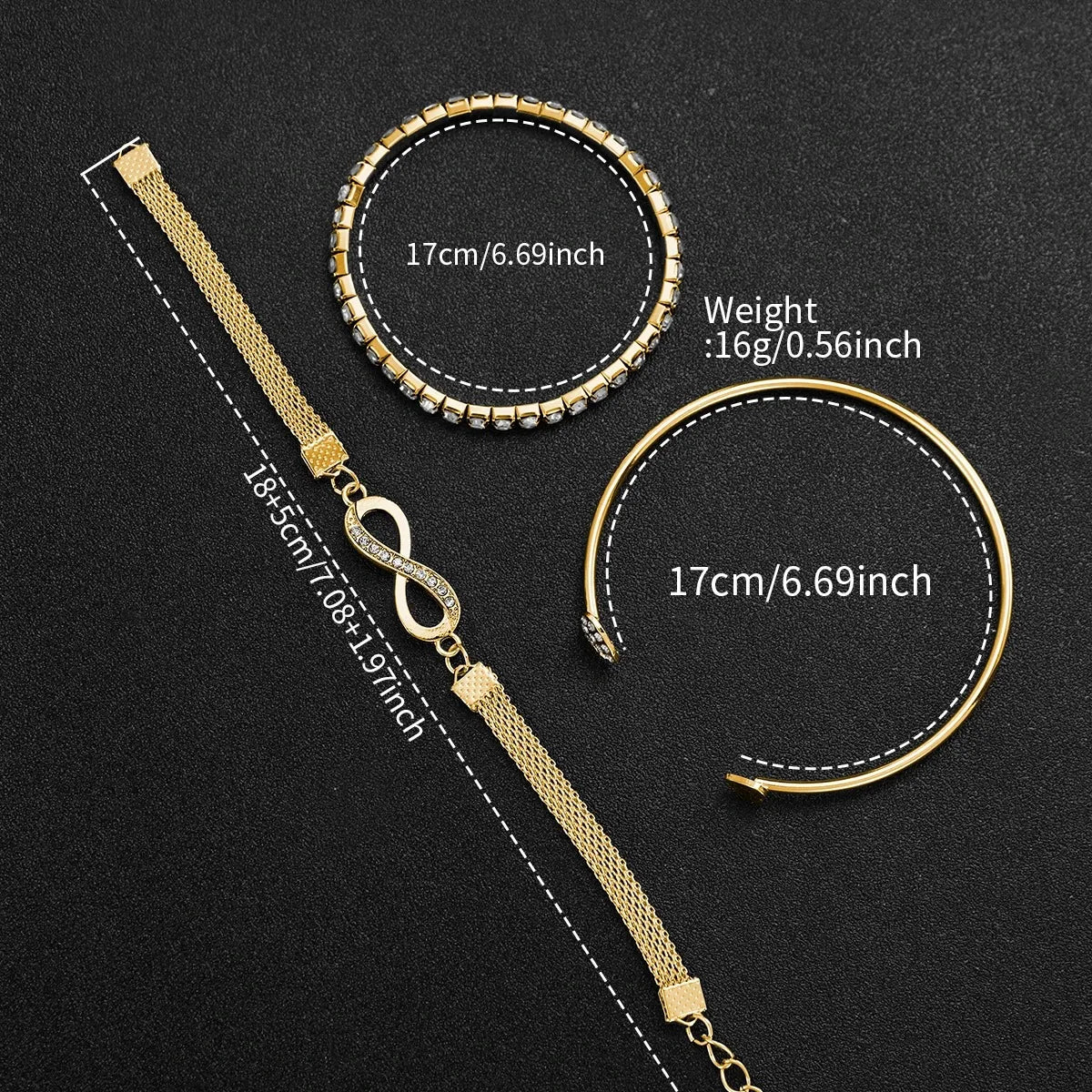 Elegant Rectangle Women's Quartz Watch & Rhinestone Bracelet Bangle Set – 4PCS Ladies Wristwatch