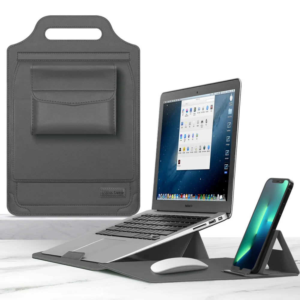Laptop Sleeve for Infinix XBOOK B15 15.6inch – Foldable Stand, Mouse Pad & Phone Holder All-in-One