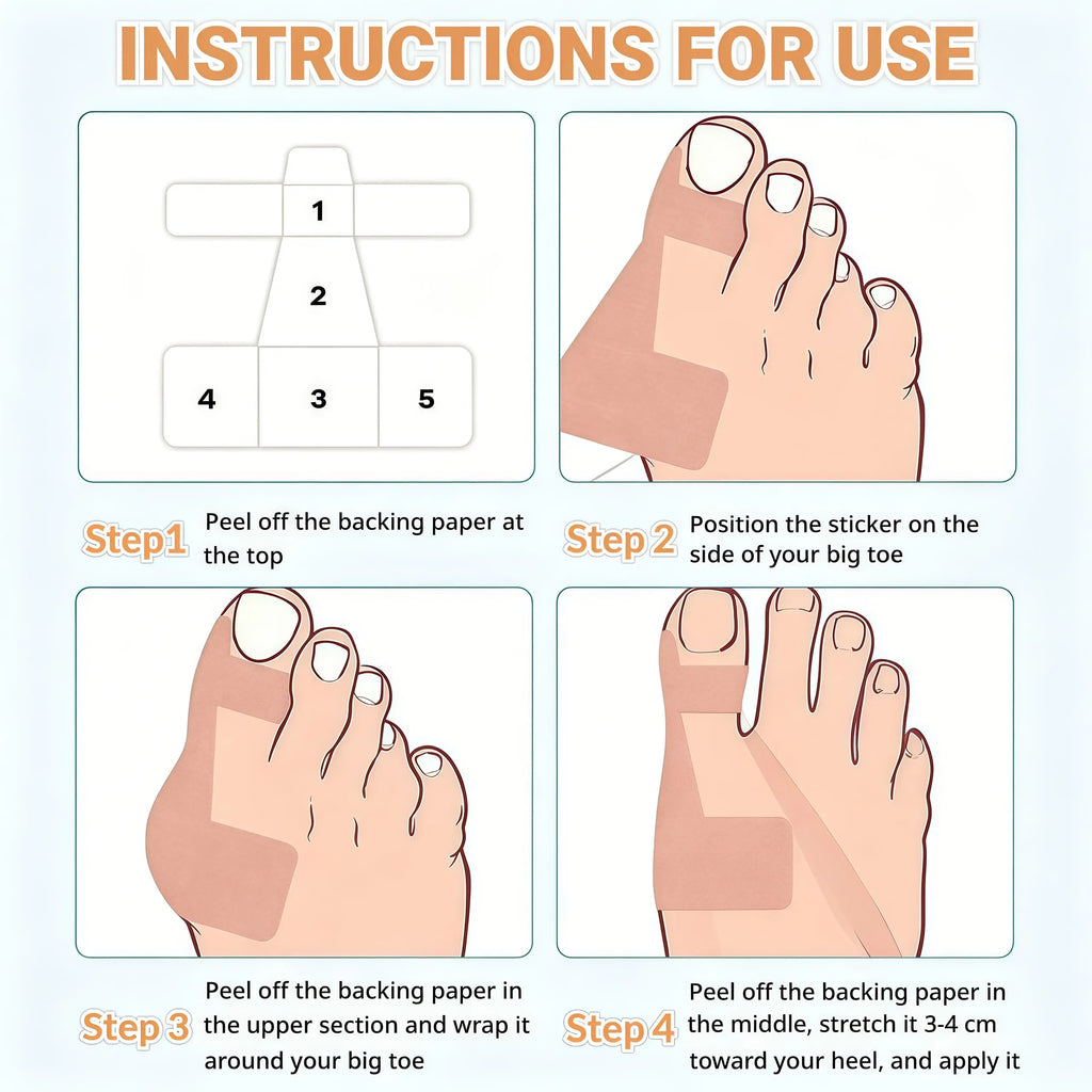 Precut Bunion Corrector Tape – Big Toe Support & Pain Relief
