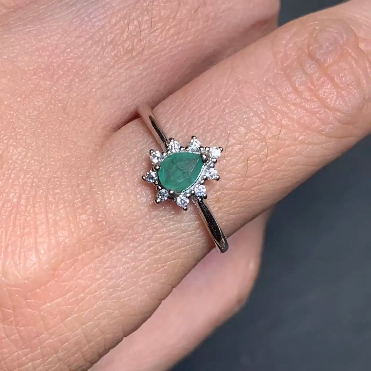 Natural Emerald Adjustable Ring – Multiple Styles Vintage Gemstone Ring for Women