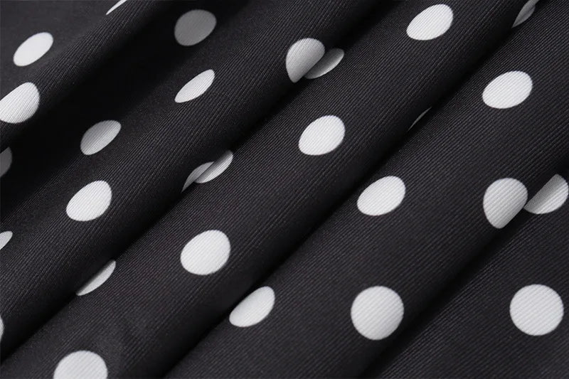 Polka Dot Off Shoulder Backless Halter Mini Dress