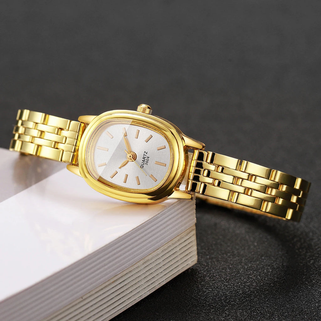 Elegant Oval Dial Women's Quartz Watch – Fashion Ladies Wristwatch Gift