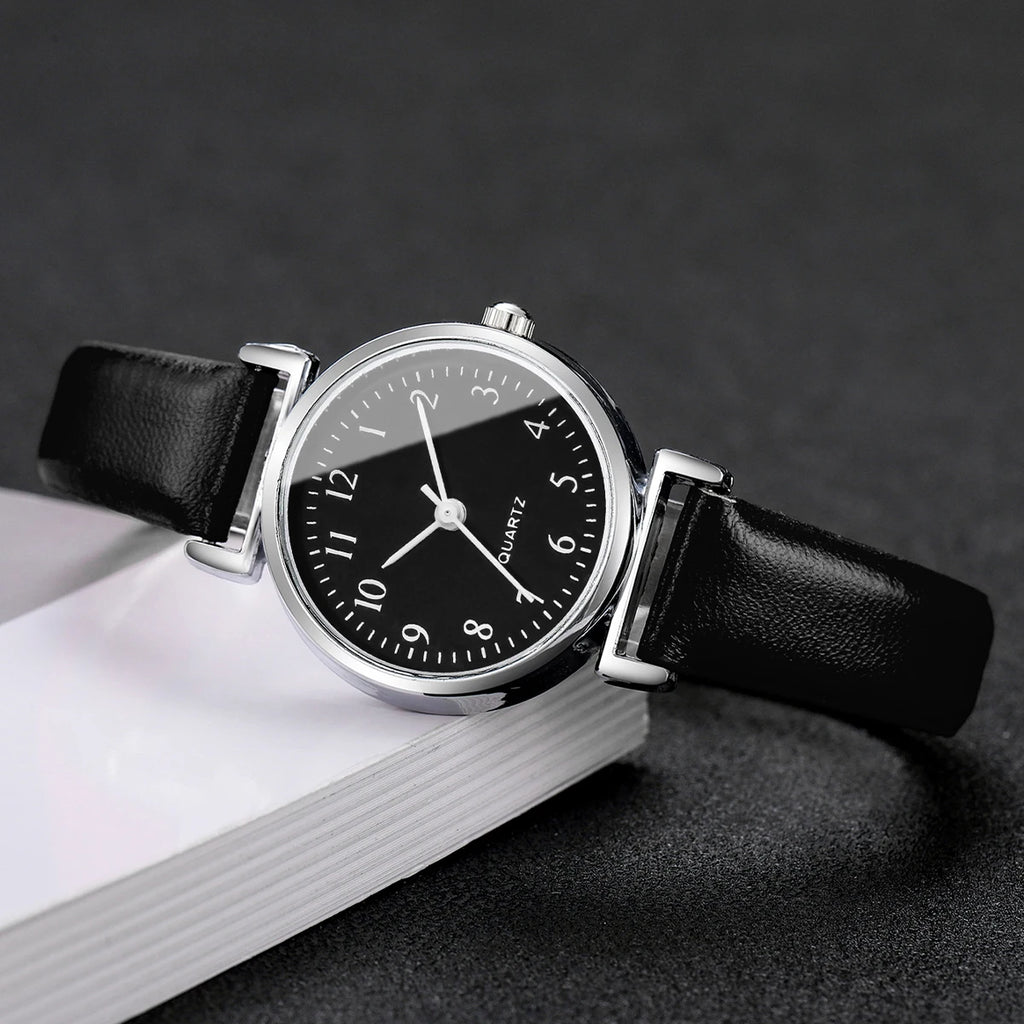 Fashion Small Dial Women's Quartz Watch – Leather Band Analog Wristwatch