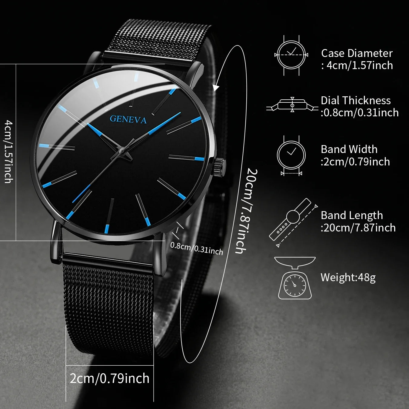 Men's Ultra Thin Business Watch – Mesh Belt Analog Quartz