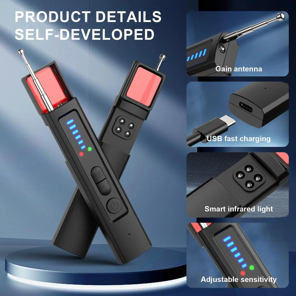 6-in-1 Anti-Spy Detector – Hidden Camera, GPS & RF Signal Scanner