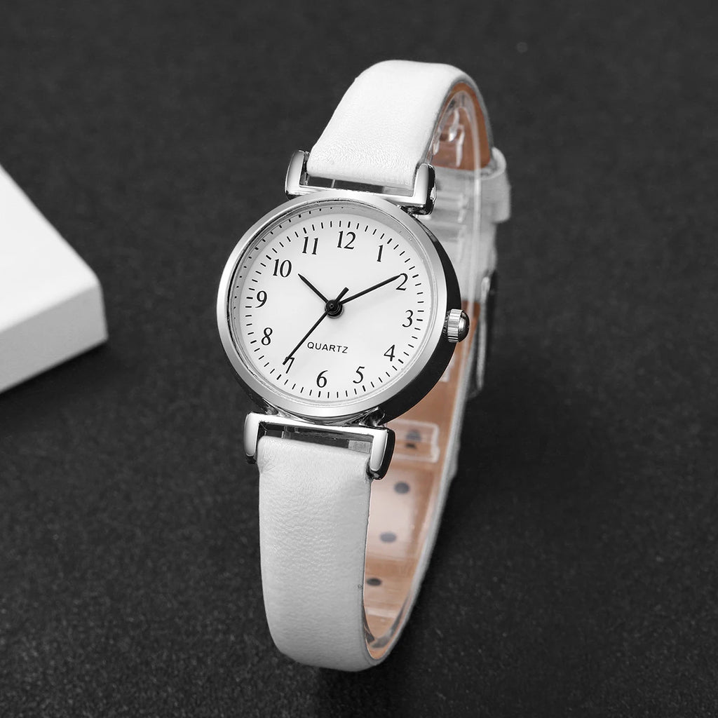 Fashion Small Dial Women's Quartz Watch – Leather Band Analog Wristwatch