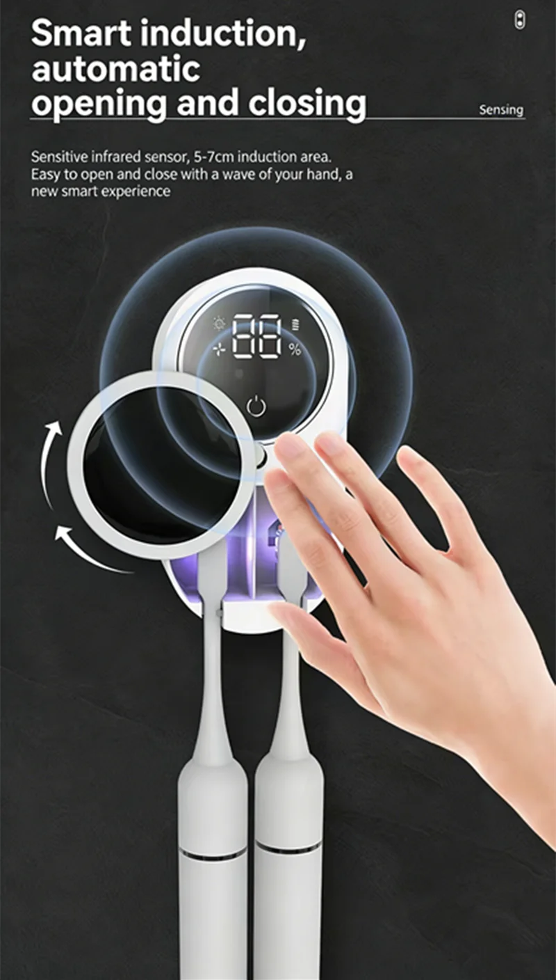 UV Toothbrush Sterilizer Case – Portable Rechargeable Travel Sanitizer