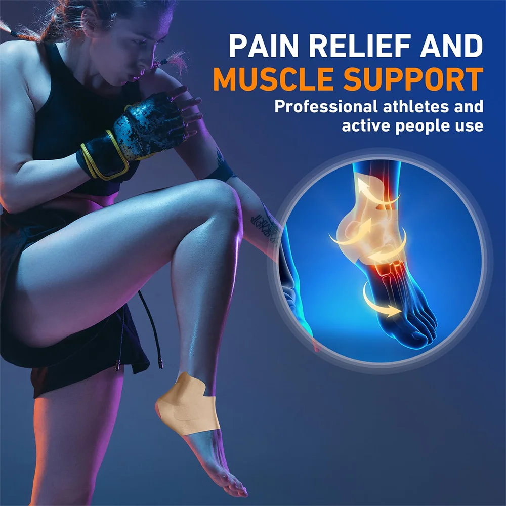 Kinesiology Ankle Tape – Breathable Elastic Strips for Sprain Prevention