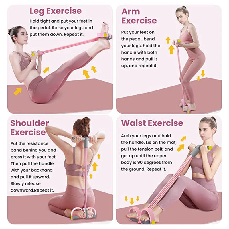 4-in-1 Resistance Band Rope – Full Body Home Workout Set