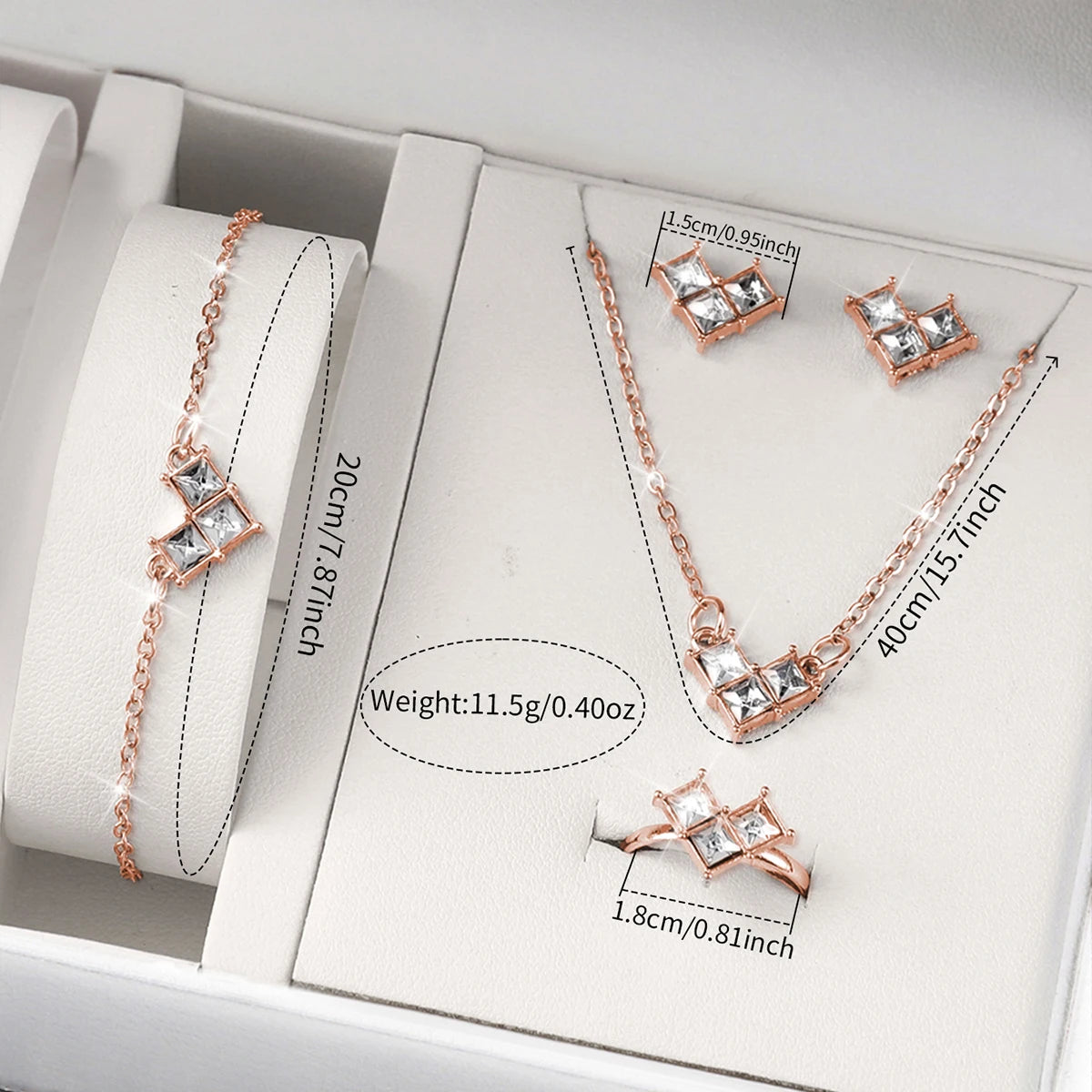 Women's Stainless Steel Quartz Watch & Diamond Jewelry Set – 6PCS Fashion Wristwatch
