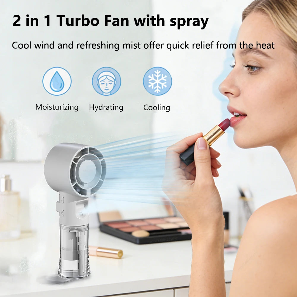 Portable Misting Fan – 4-Speed Personal Cooling Device with USB-C