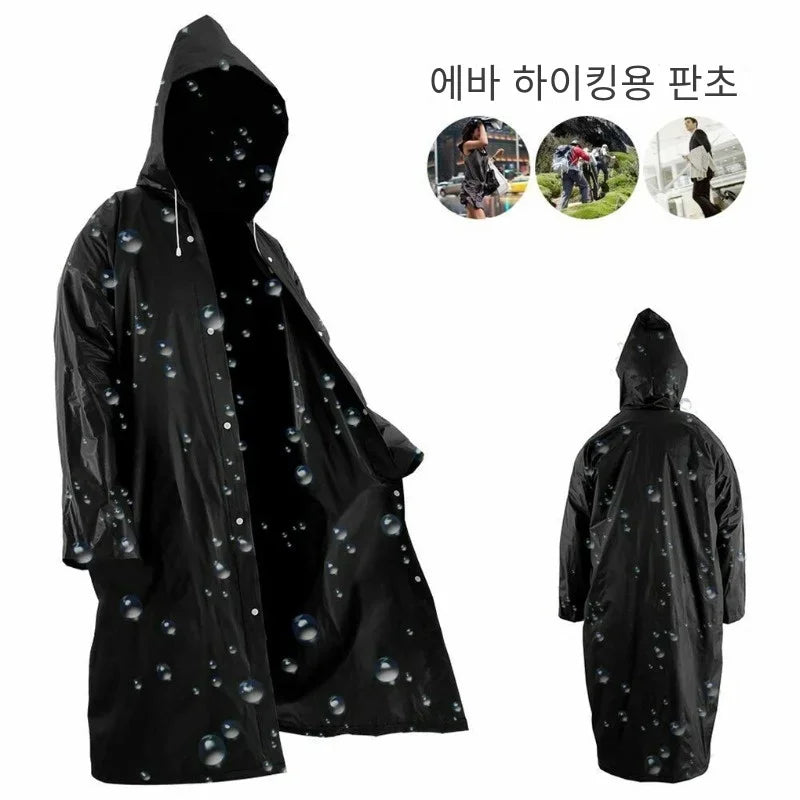 Packable Button-Front EVA Raincoat