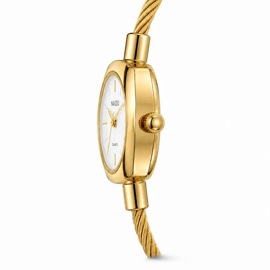 Women's Gold Bangle Watch – Luxury Stainless Steel Quartz