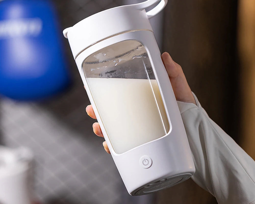 Electric Protein Shaker Bottle – 650ml USB Rechargeable Blender Cup