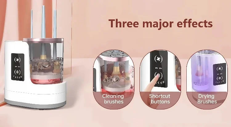 3-in-1 Electric Makeup Brush Cleaner & Dryer – Fast Spin Cleaning Machine