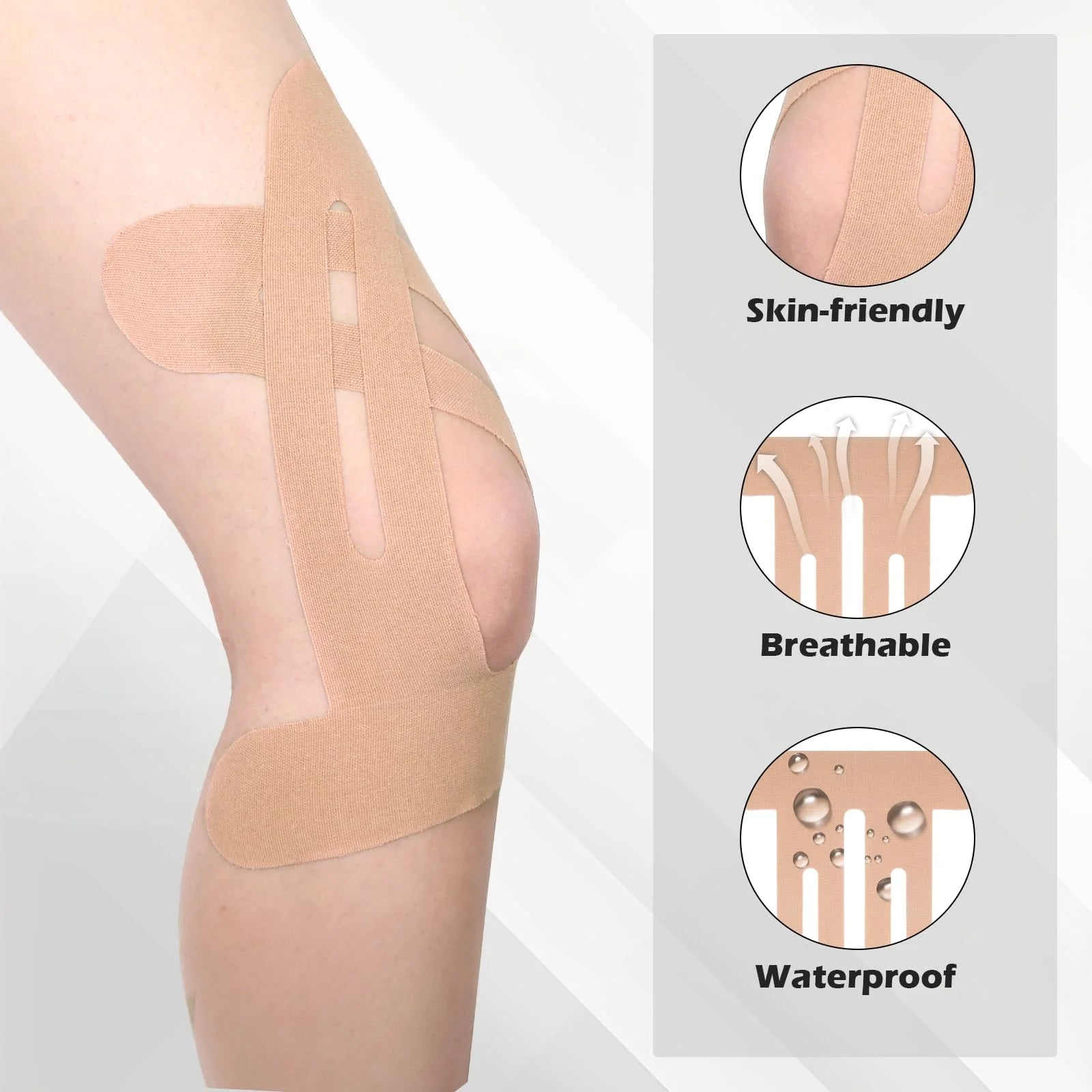 Adjustable Kinesiology Knee Tape – Waterproof Sport Support for Running & Hiking