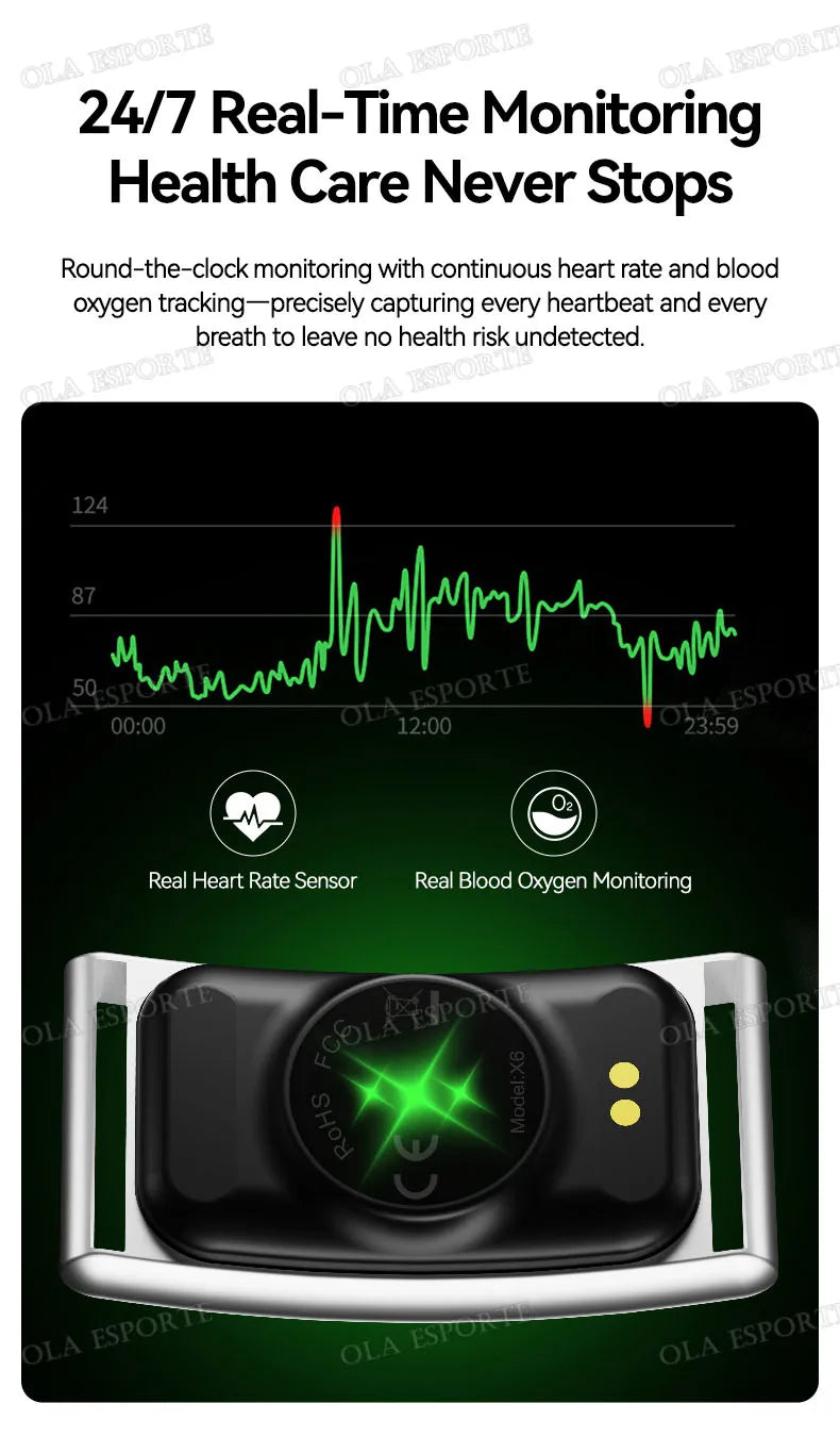Smart Fitness Bracelet – No Screen | IP68 Waterproof | Heart Rate & Health Monitor