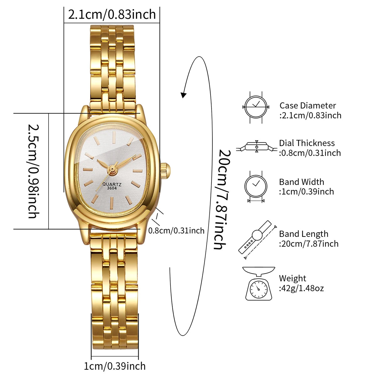 Elegant Oval Dial Women's Quartz Watch – Fashion Ladies Wristwatch Gift