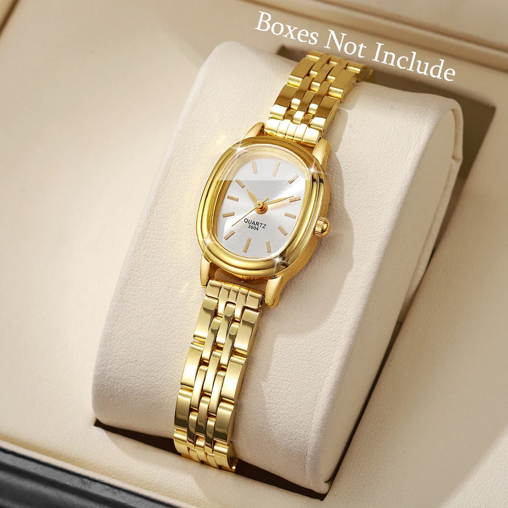 Elegant Oval Dial Women's Quartz Watch – Fashion Ladies Wristwatch Gift