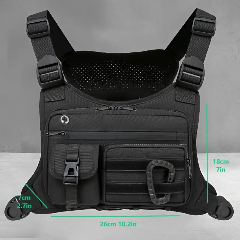 Tactical Running Vest Bag – 6-Pocket Chest Pack for Running & Hiking
